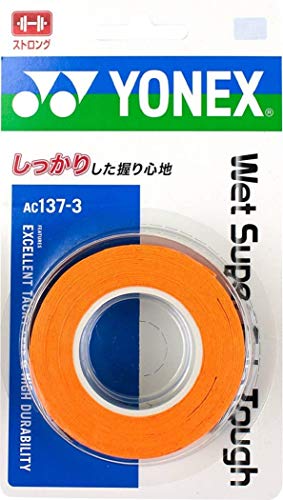 ヨネックス ウェットスーパーグリップタフ(3本入) グリップテープ ブライトオレンジ