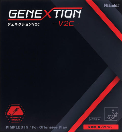 ニッタク ジェネクション V2C 裏ソフトラバー レッド / 厚