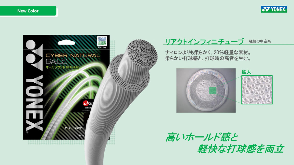 ヨネックス サイバーナチュラルゲイル ソフトテニスストリング 画像2