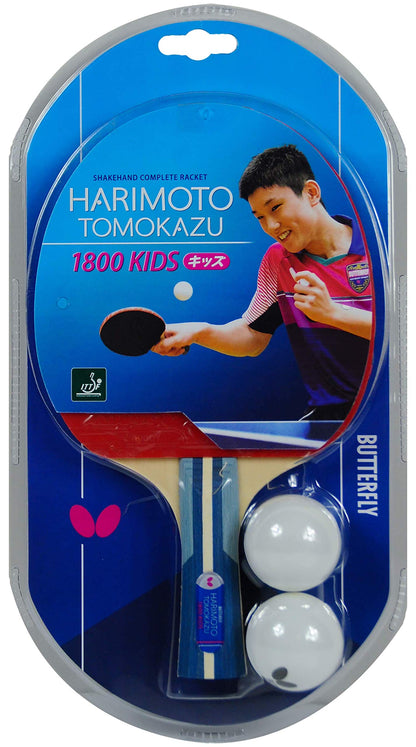 バタフライ 張本智和1800 キッズ ラバー張りラケット 画像1