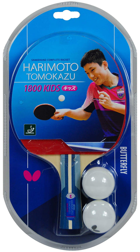 バタフライ 張本智和1800 キッズ ラバー張りラケット 画像1