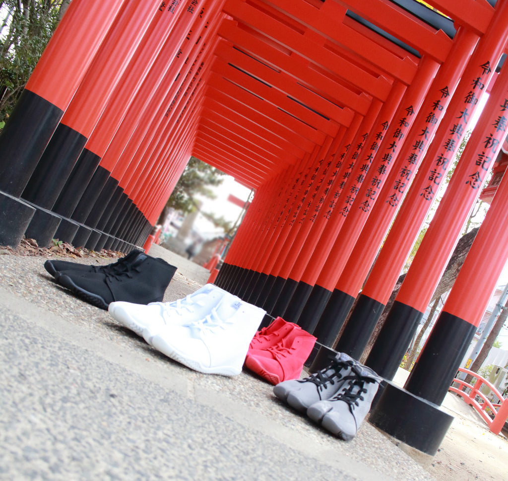 日本正規品 マルゴ  忍者足袋スニーカー スポーツジョグ2 BLACK WHITE RED GRAY  22cm-30cm