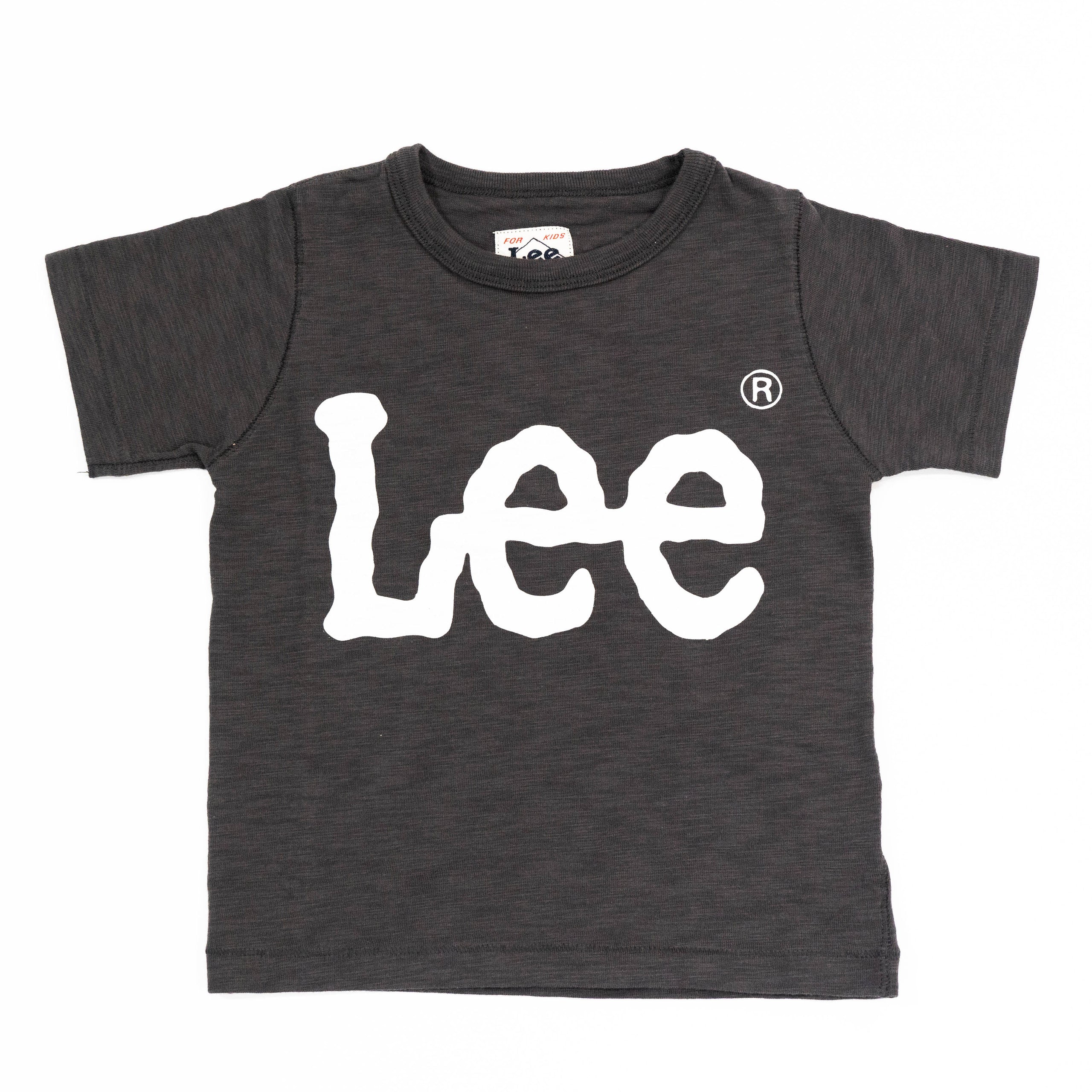 【送料無料！】【国内正規品】LEE　LOGO PRINT TEE   KIDS   ロゴTシャツ    ネイビー   ブラック   ナチュラル   グレー LK0407  100cm～140cm