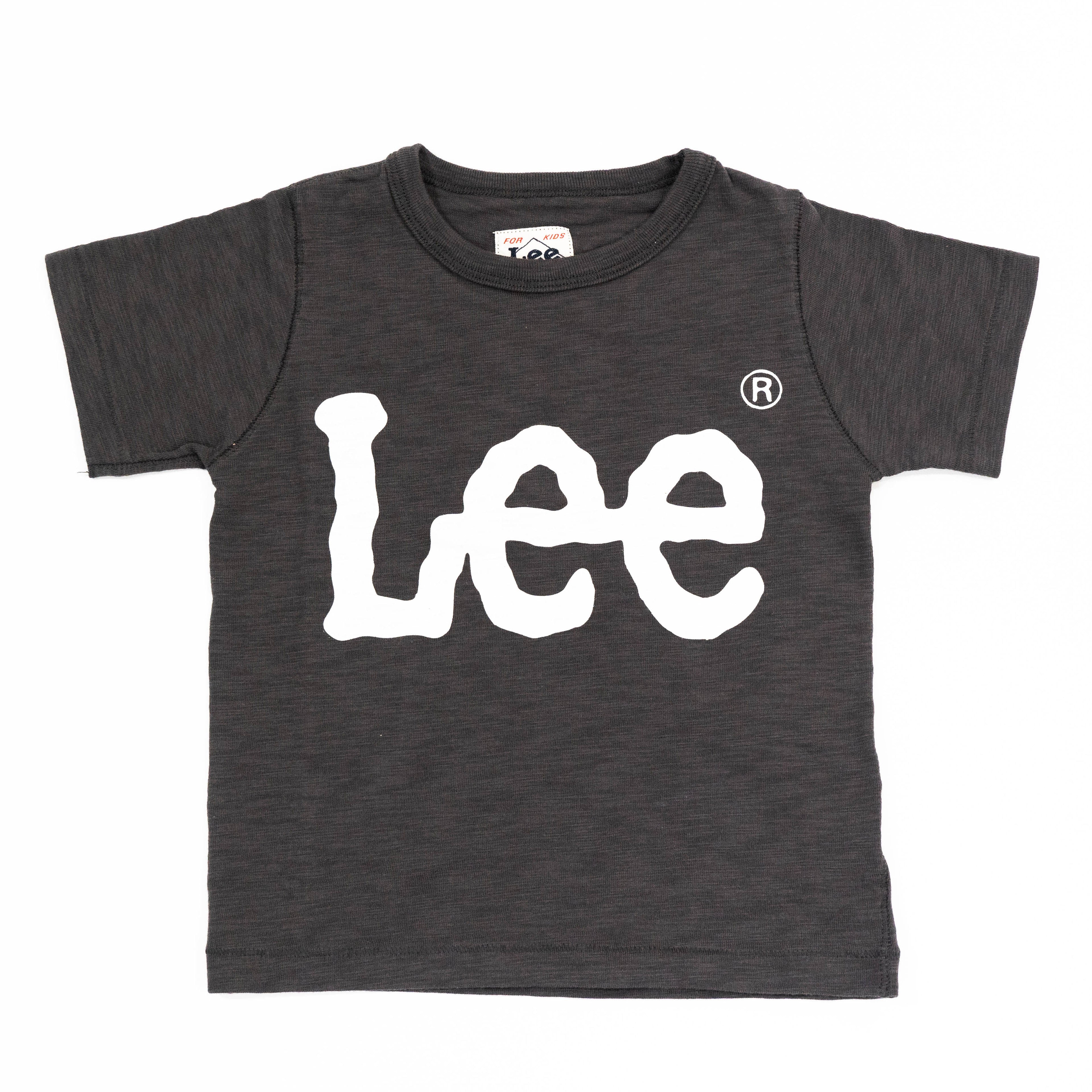 【送料無料！】【国内正規品】LEE　LOGO PRINT TEE   KIDS   ロゴTシャツ    ネイビー   ブラック   ナチュラル   グレー LK0407  100cm～140cm