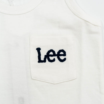 【送料無料！】【国内正規品】Lee ポケットロゴ タンクトップ 110 120 130 150 ホワイト キッズ LK0312
