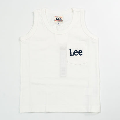 【送料無料！】【国内正規品】Lee ポケットロゴ タンクトップ 110 120 130 150 ホワイト キッズ LK0312