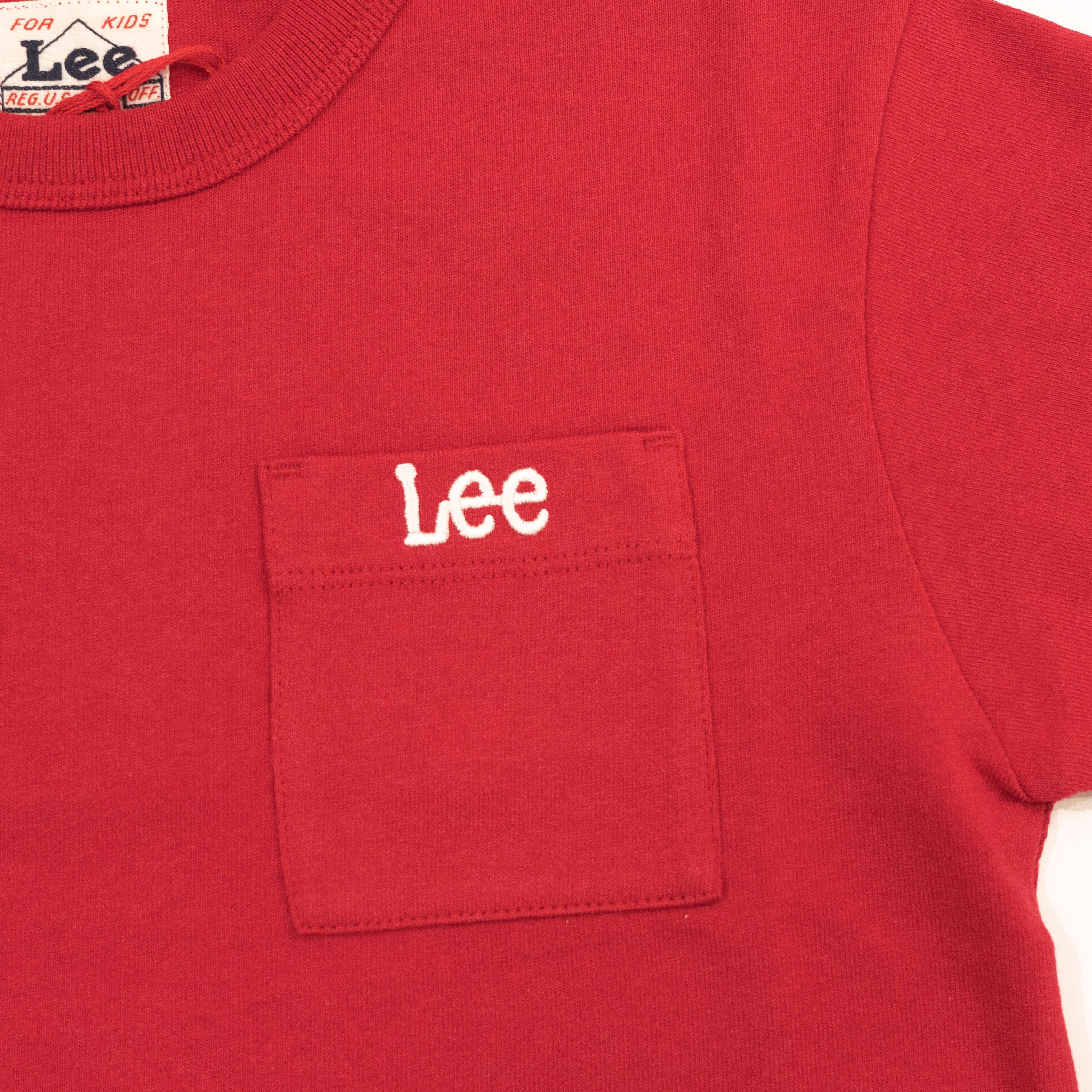 【送料無料！】【国内正規品】Lee ポケットＴシャツ 120cm〜150cm レッド ミント オレンジ ホワイト キッズ LK0622