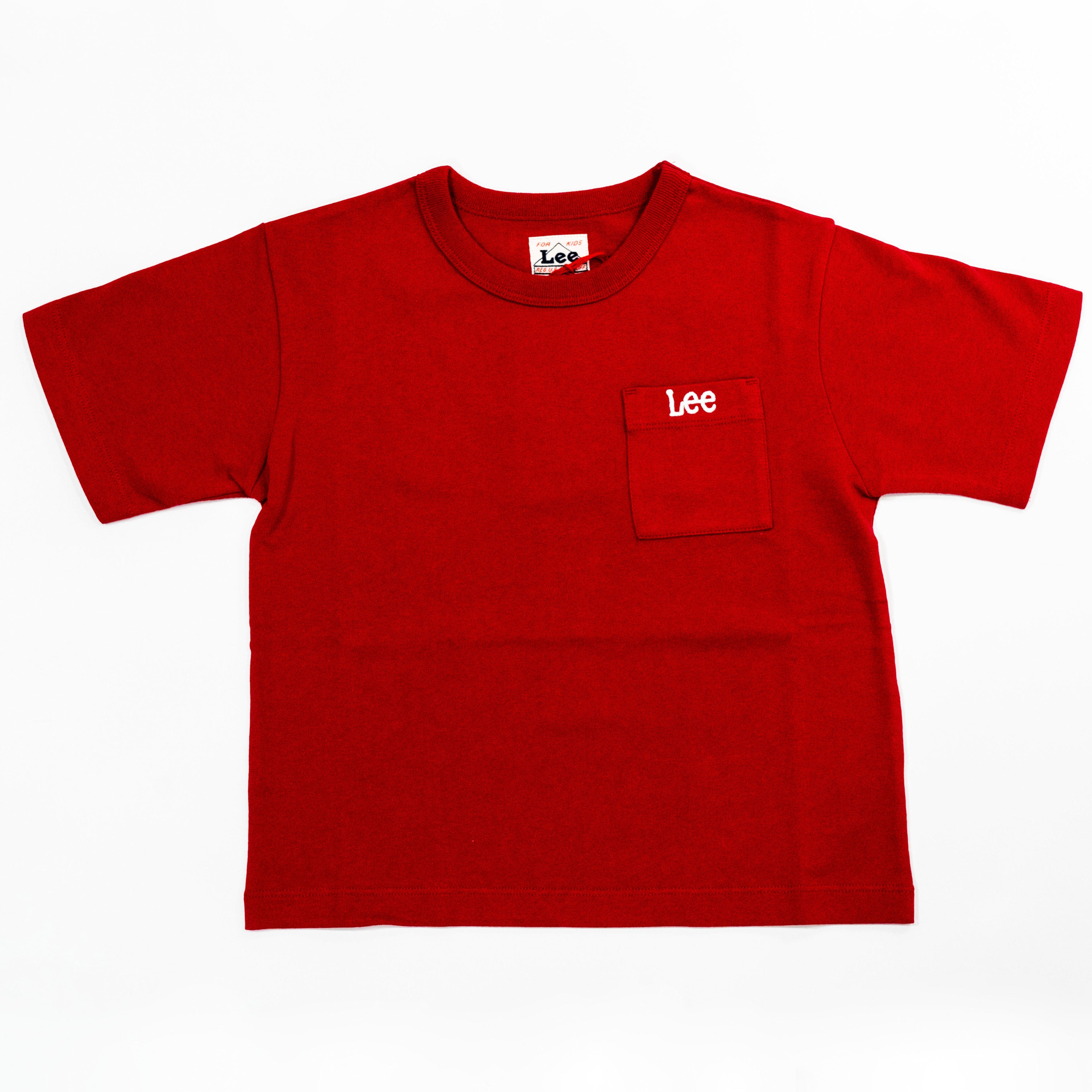 【送料無料！】【国内正規品】Lee ポケットＴシャツ 120cm〜150cm レッド ミント オレンジ ホワイト キッズ LK0622