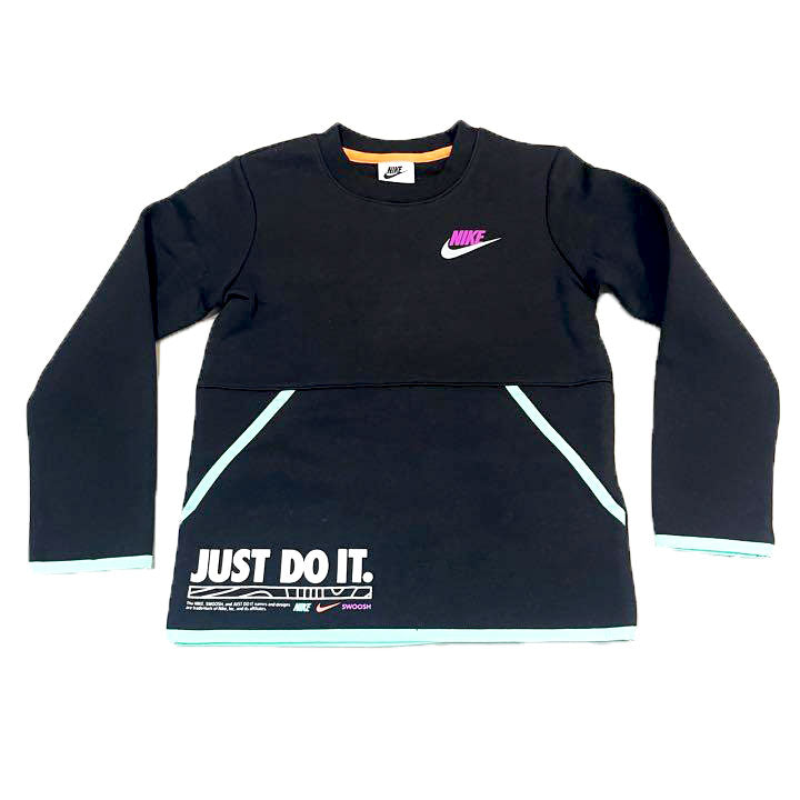 【送料無料！】【国内正規品】 NIKE  ナイキ　kids 裏起毛　スウェット　トレーナー　ブラック　86K247
