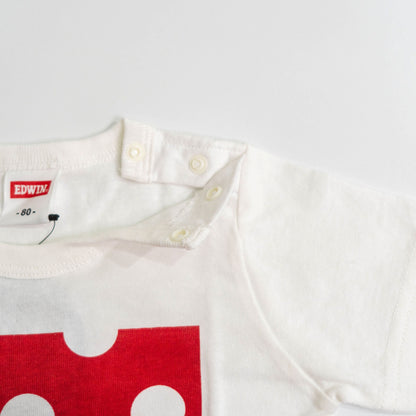 【送料無料！】【国内正規品】EDWIN　KIDS　ベビー　ロゴプリントＴシャツ　チーズ　雲　ETK007　80cm　100cm　エドウィン
