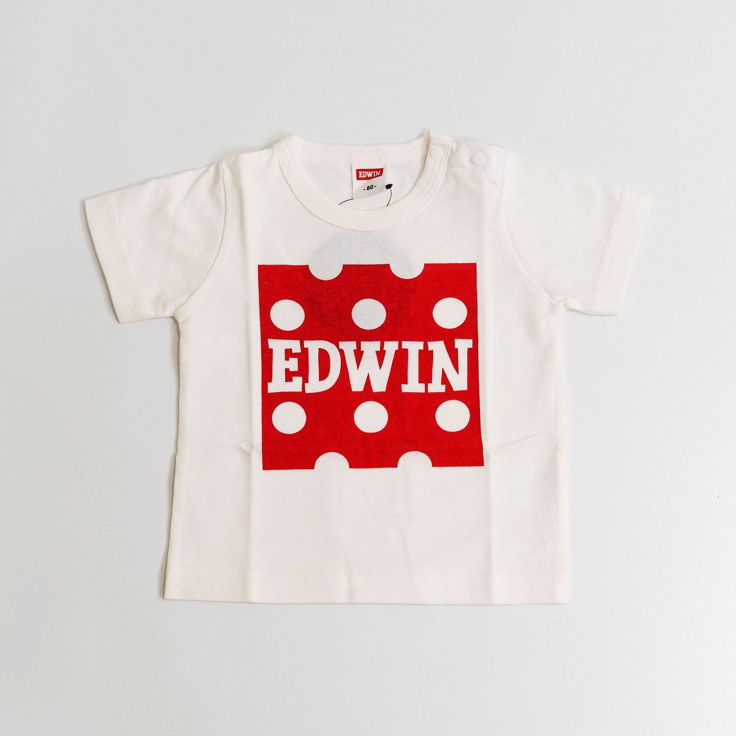 【送料無料！】【国内正規品】EDWIN　KIDS　ベビー　ロゴプリントＴシャツ　チーズ　雲　ETK007　80cm　100cm　エドウィン