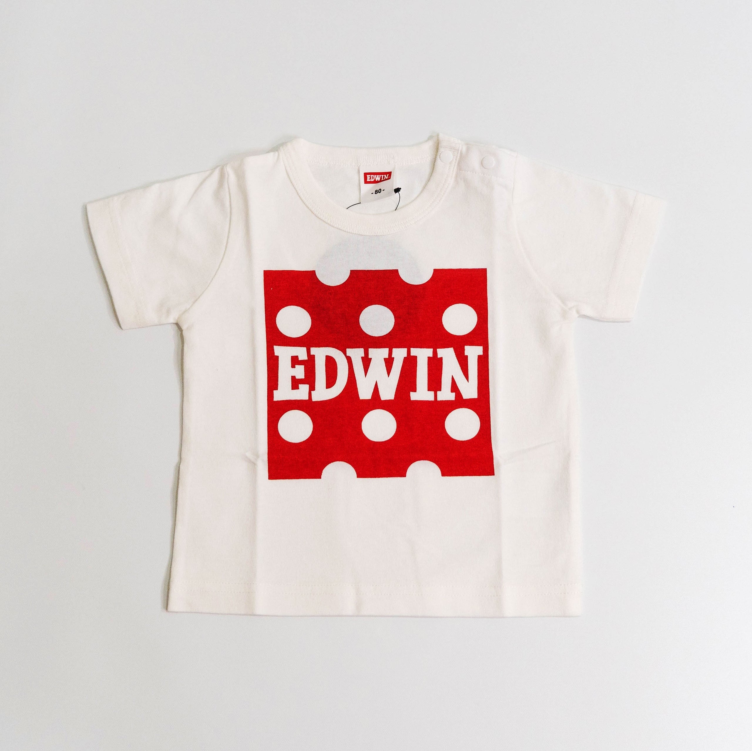 【送料無料！】【国内正規品】EDWIN　KIDS　ベビー　ロゴプリントＴシャツ　チーズ　雲　ETK007　80cm　100cm　エドウィン