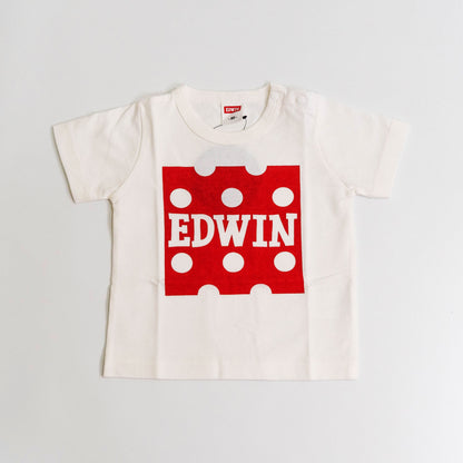 【送料無料！】【国内正規品】EDWIN　KIDS　ベビー　ロゴプリントＴシャツ　チーズ　雲　ETK007　80cm　100cm　エドウィン