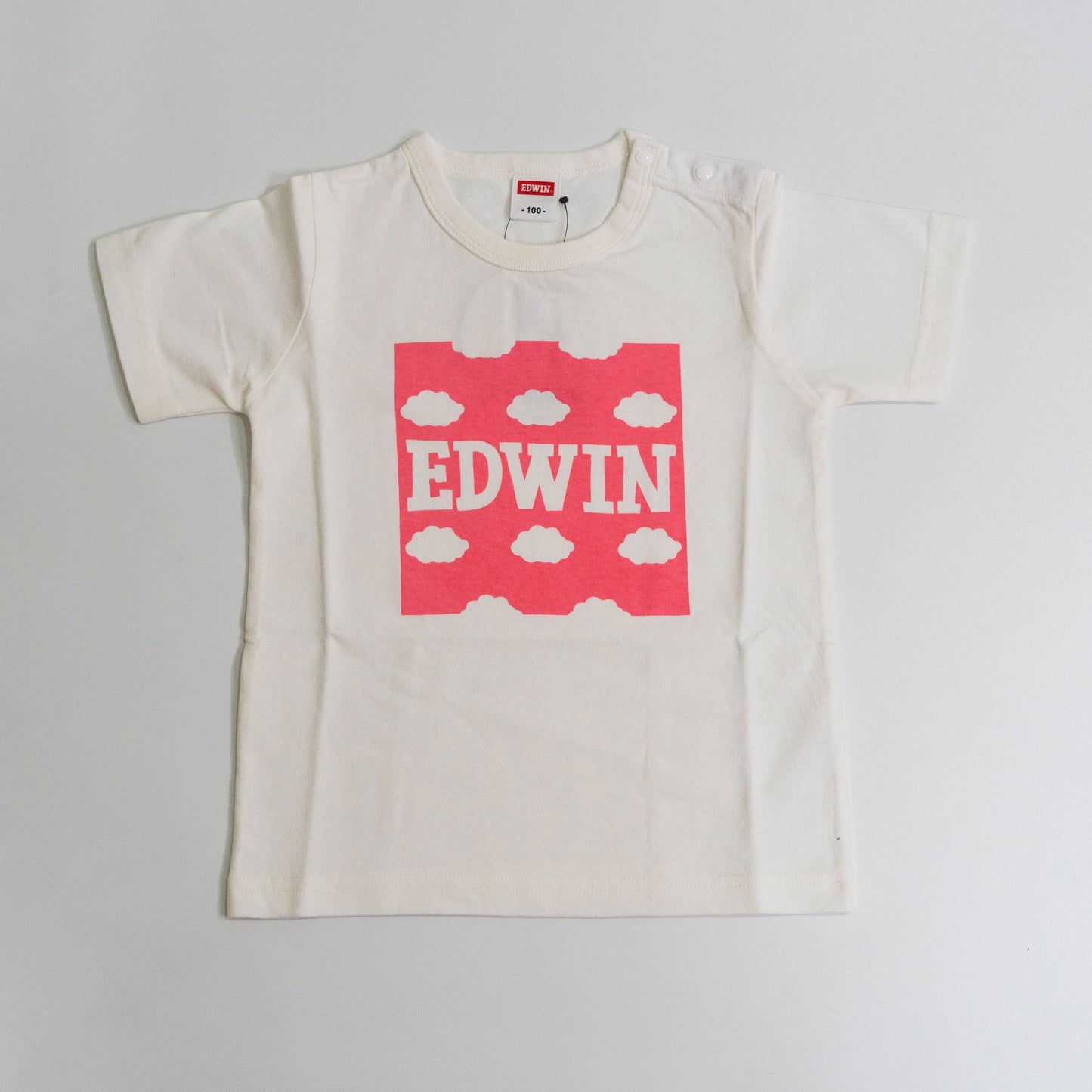 【送料無料！】【国内正規品】EDWIN　KIDS　ベビー　ロゴプリントＴシャツ　チーズ　雲　ETK007　80cm　100cm　エドウィン