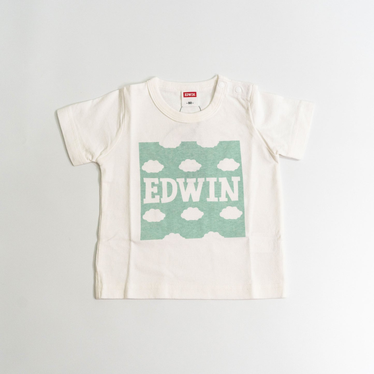 【送料無料！】【国内正規品】EDWIN　KIDS　ベビー　ロゴプリントＴシャツ　チーズ　雲　ETK007　80cm　100cm　エドウィン