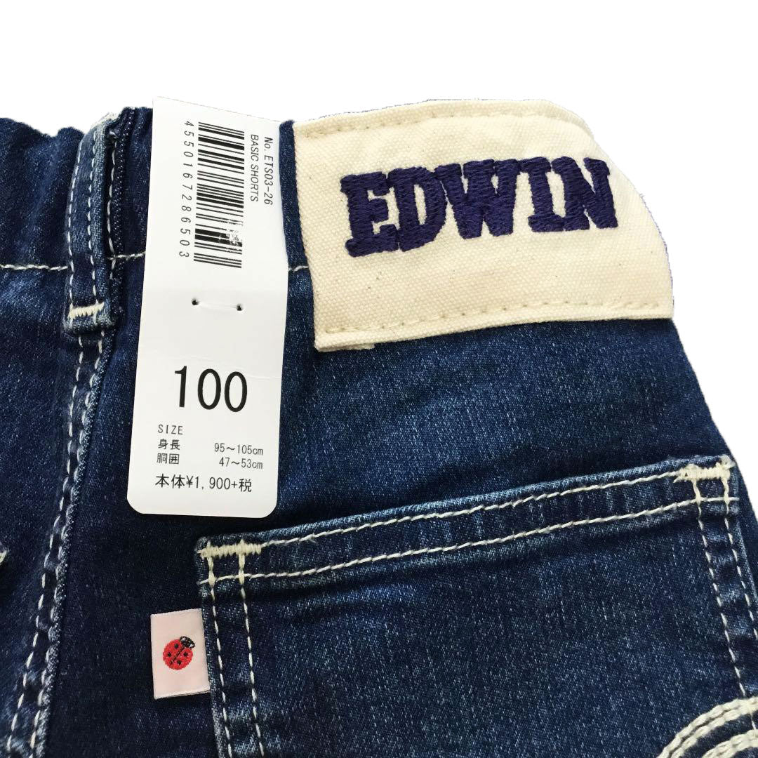 【送料無料！】【国内正規品】　EDWIN　キッズ　デニム　ハーフパンツ　濃色ユーズド　ETS03-26